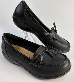 Clarks Ashland Bubb Black Women's Casual Shoe Size 8 W Wide New